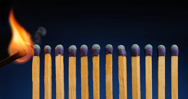 istock Starting the Fire; Wooden Matches In Row Ready To Burn 108223033