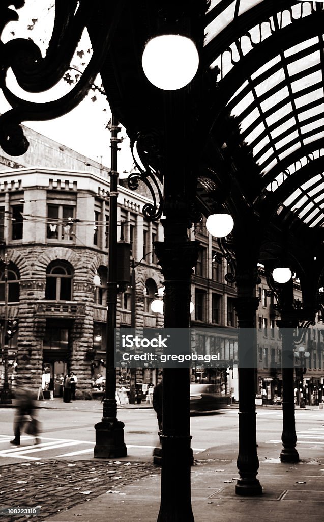 Pioneer Square in Seattle, WA, Restaurant "Pergola" - Lizenzfrei Pioneer Square - Seattle Stock-Foto