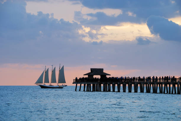Sailboat cruising Gulf of Mexico off Biloxi