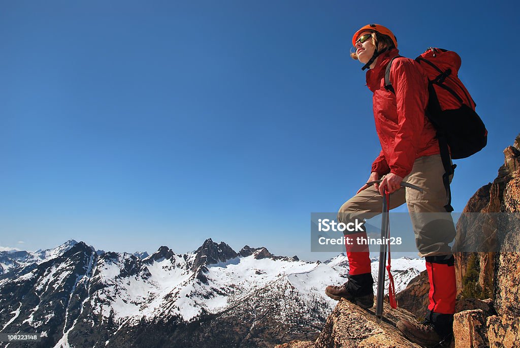 Seeking Higher Ground  Mountain Climbing Stock Photo