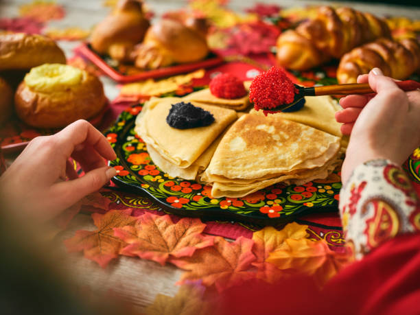 istock Russian Traditional Blini and Caviar on a Table 1082232938