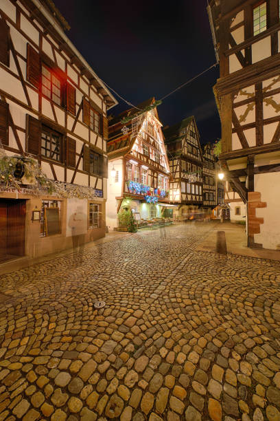 Historic old houses in Strasbourg down town city centre stock photo