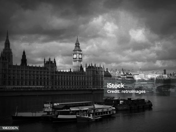 Eindrucksvolle Schwarzweißbild Häuser Des Parlaments London Stockfoto und mehr Bilder von City of Westminster - London