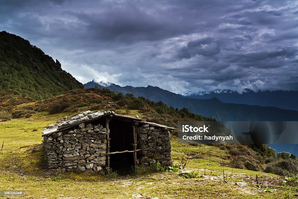 Shepherds Cabana em Himalaya intervalo - Royalty-free Cabana - Estrutura construída Foto de stock