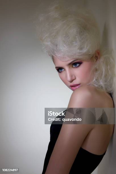Beautiful Blond Young Woman Fashion Model With Bouffant Hairstyle Stock Photo - Download Image Now