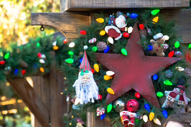 istock Christmas ornaments with Christmas tree and decorations 1082249068