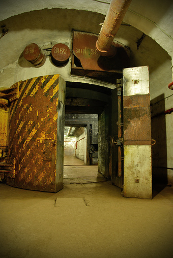 Detail of old underground tunnel in the city, access for people