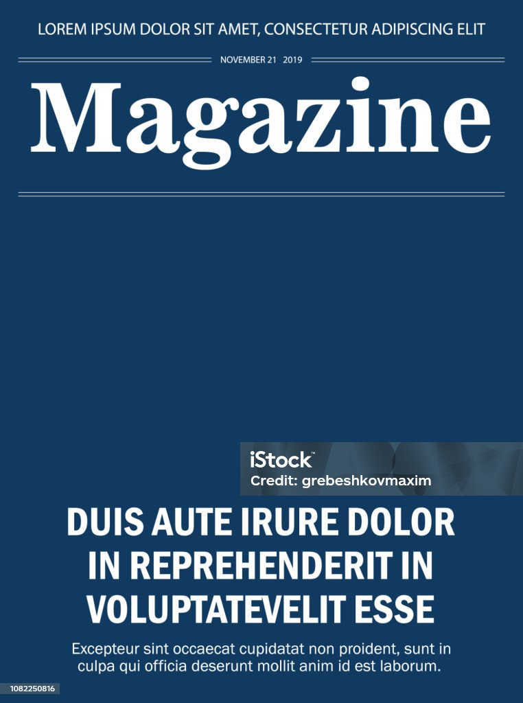 Magazine Front Example Realistic Magazine Front Page Template Stock Illustration - Download ...