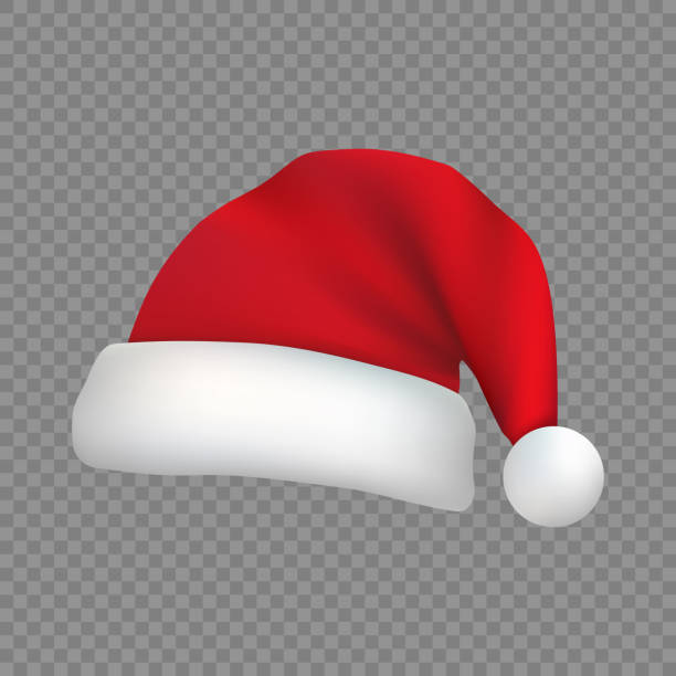 ÐÑновнÑе RGB Red Christmas Santa Claus hat isolated. New Year symbol winter cloth pictures stock illustrations