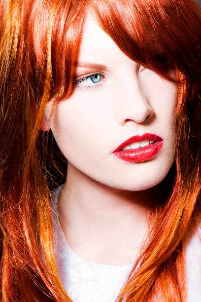 Red Lipped Redhead stock photo