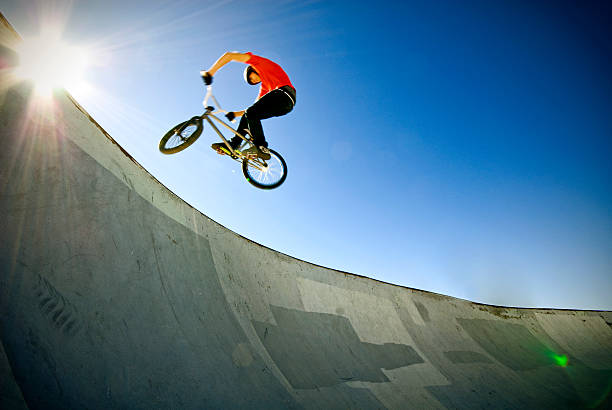 istock BMX biker in skate park 108225441
