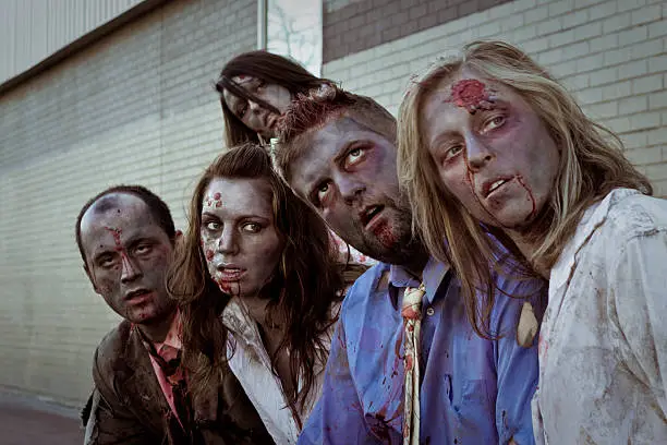 Photo of bus stop zombies