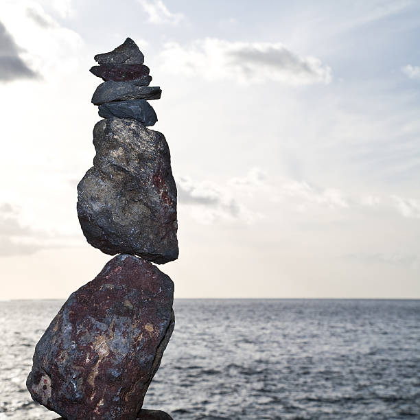 istock Balancing Stone Pile with Ocean in Background 108225683