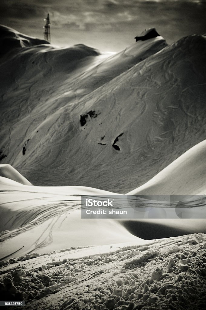 Kanin Slopes, Black and White  Beauty In Nature Stock Photo