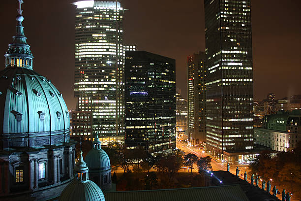 Montreal night scenic  mary queen of the world cathedral stock pictures, royalty-free photos & images