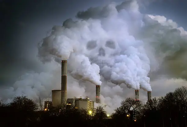 Photo of Power Plant Billowing Smoke in Shape of Skull