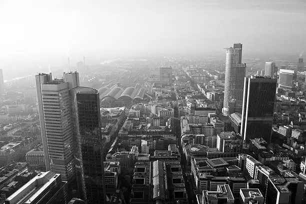 Photo of Black & White Frankfurt City Skyline