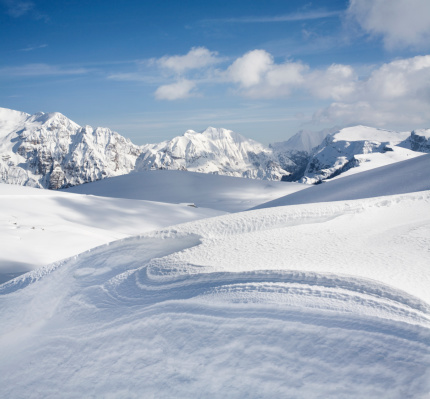 Snowy mountains. Photography in high resolution. 