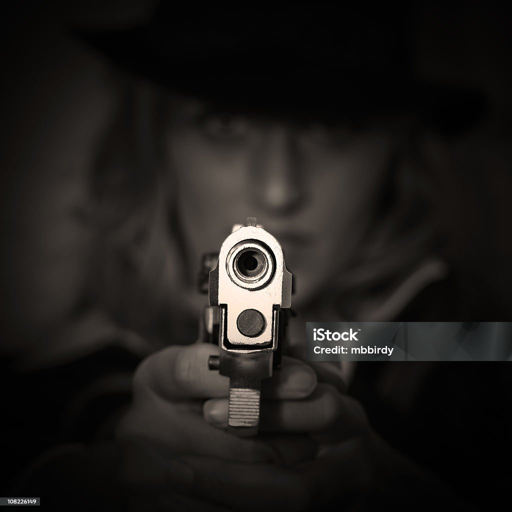 Agent in dark  Women Stock Photo