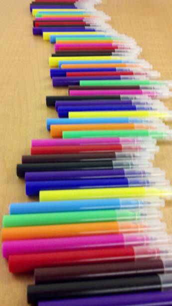 istock Colored markers Lined up on the desk 1082262752