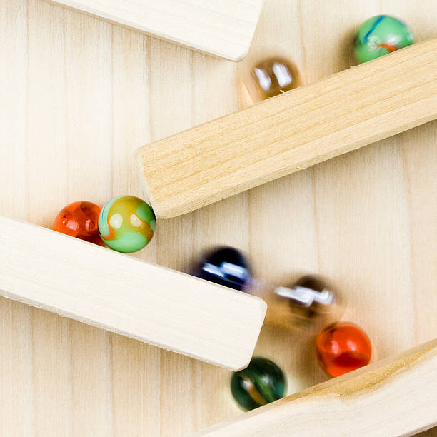 Antique, transitional  marbles for children to play with. Multicolored glass balls.