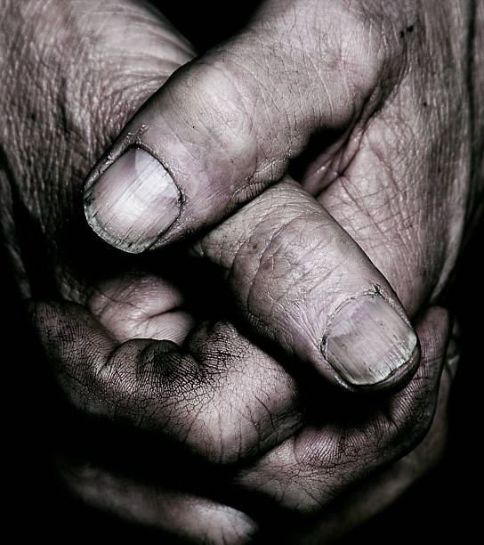 Aged Hand Detail  dirty hands stock pictures, royalty-free photos & images