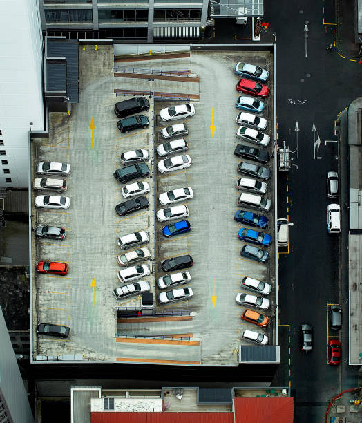 istock View from above looking down onto a rooftop carpark 1082271258