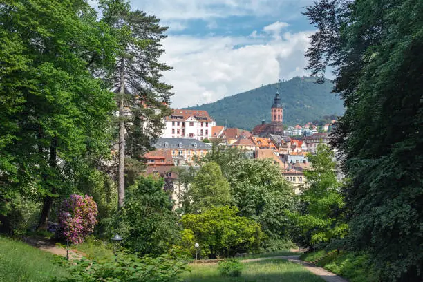 Panoramic view on collegiate church  Baden-Baden Germany, Europe in the summer