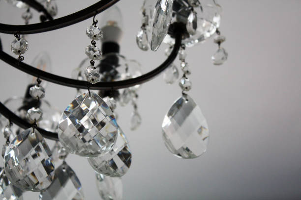 istock Lamp chandelier with crystal macro 1082279622
