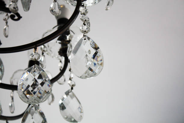 istock Lamp chandelier with crystal macro 1082279626