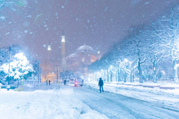 istock Istanbul sultanahmet, snow and landscape 1082279804