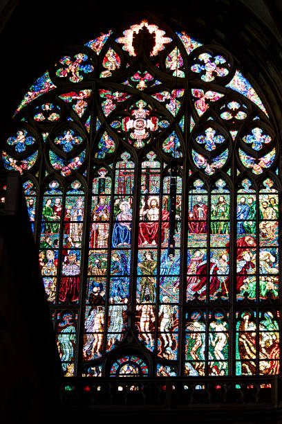 istock St. Vitus cathedral in stained glass interior 1082310296