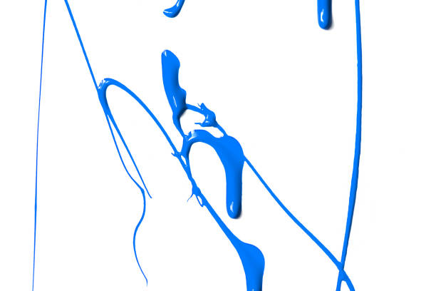 istock Splashes of blue paint on white background 1082310748