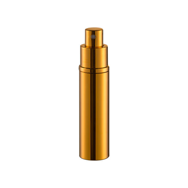 istock gold bottle with spray for perfume, without a cap, on a white background 1082310964