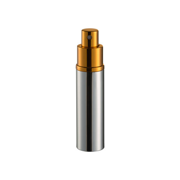 istock perfume bottle, without cap, gold and silver, on a white background 1082310968