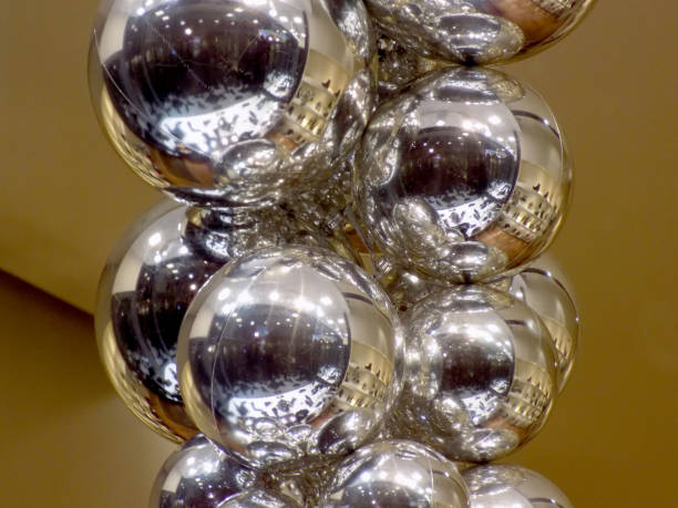 istock Silver Christmas balls in a cluster 1082313980