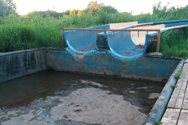 istock Broken abandoned water slides in the outdoor. 1082315760