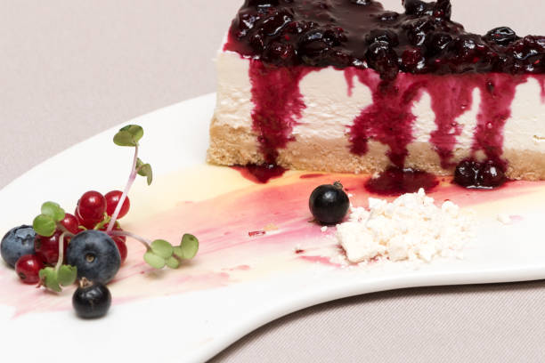 istock Fancy dessert with cheesecake and forest fruits 1082327694