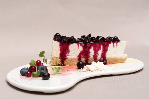 istock Fancy dessert with cheesecake and forest fruits 1082327898