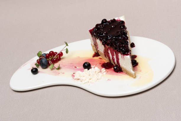 istock Fancy dessert with cheesecake and forest fruits 1082327974