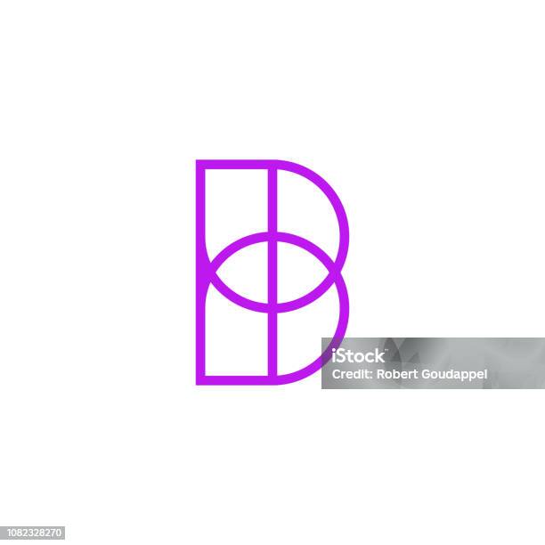 Vector Logo Letter Pink Line B Stock Illustration - Download Image Now - Letter B, Logo, Geometric Shape