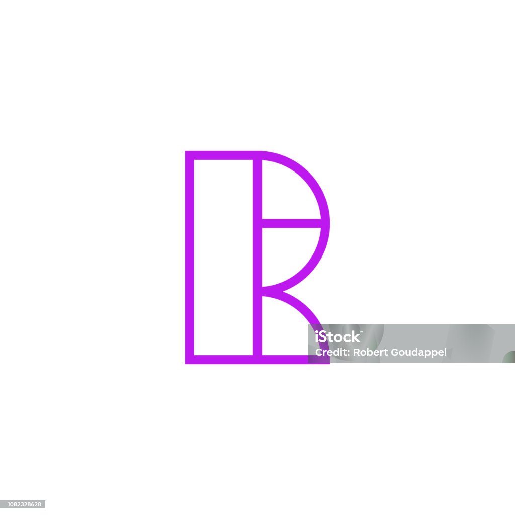 Pink R Word Icon Vector Logo Letter Pink Line R Stock Illustration - Download Image Now ...
