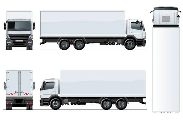Vector illustration of Vector truck template isolated on white background