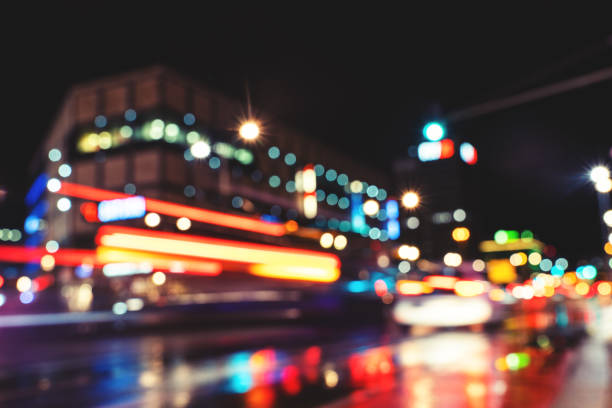 istock Night city scene. Blurred background 1082340518