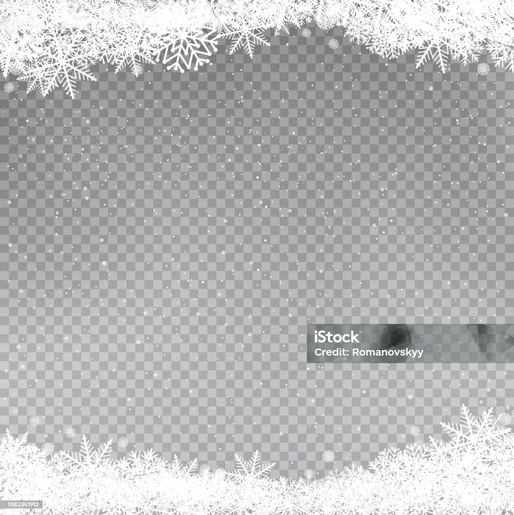 Snow Fall Frame Snowflakes Falling Frame Template Stock Illustration - Download Image ...