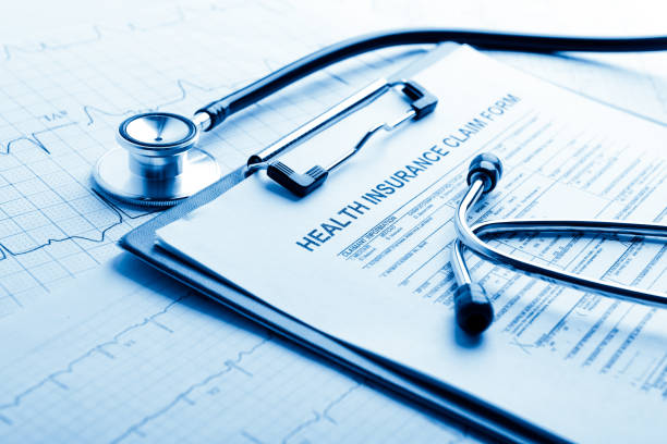 istock Health insurance form with stethoscope concept for life planning 1082342002