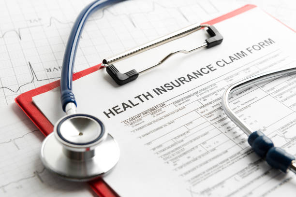 istock Health insurance form with stethoscope concept for life planning 1082342090