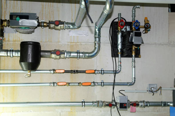 istock Installing of a heating system with alternative energy 1082342256