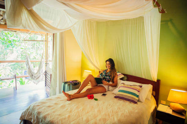 3D rendering of a resort room interior
