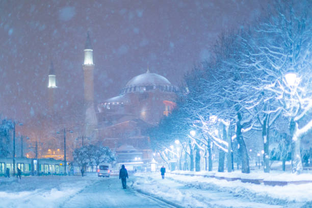 istock Istanbul sultanahmet, snow and landscape 1082344848